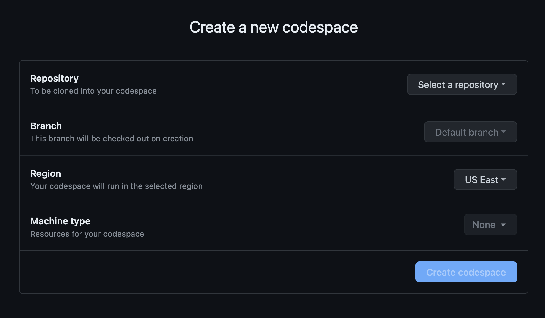 Codespaces step 2