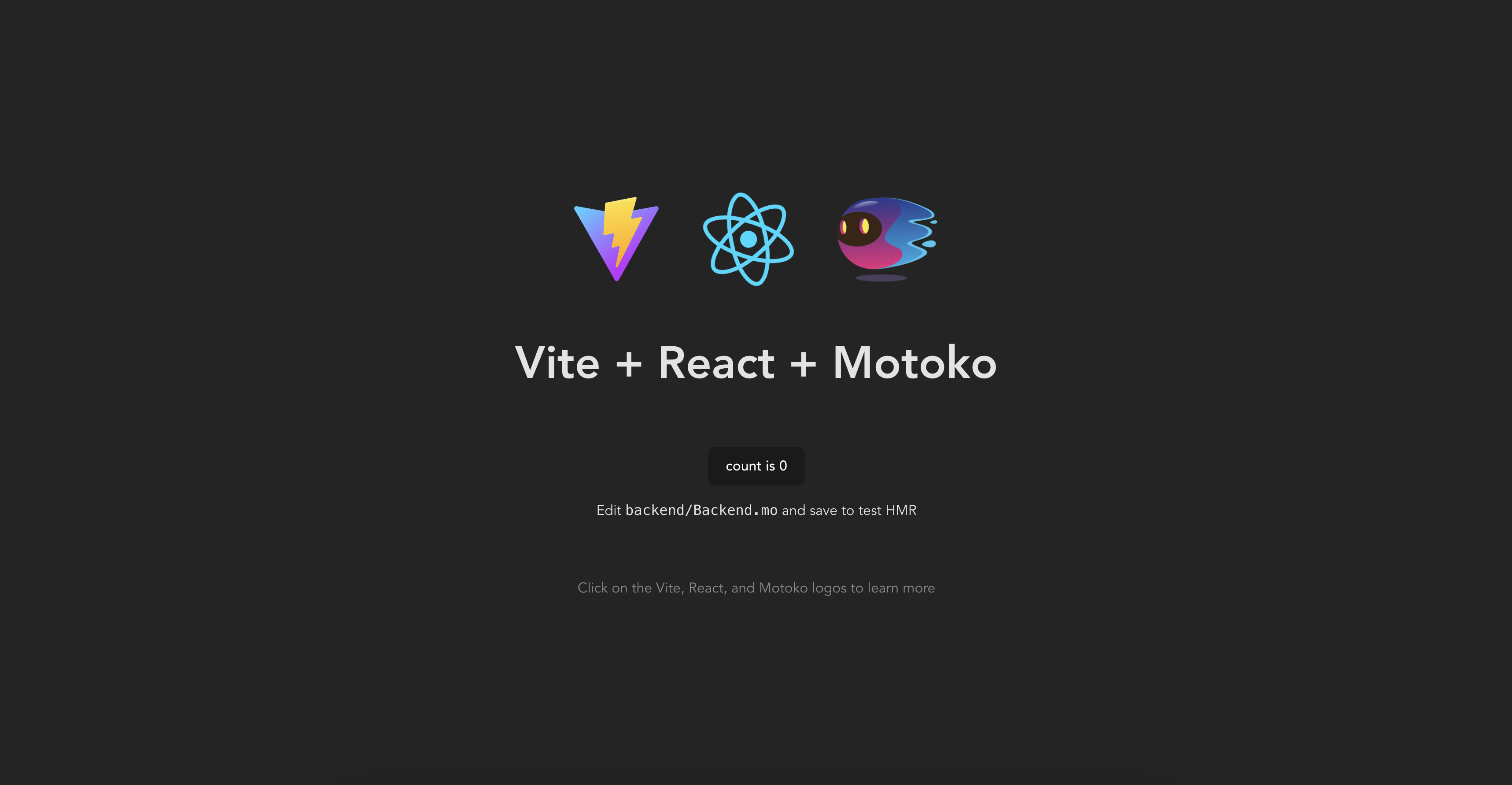 Motoko React template 1
