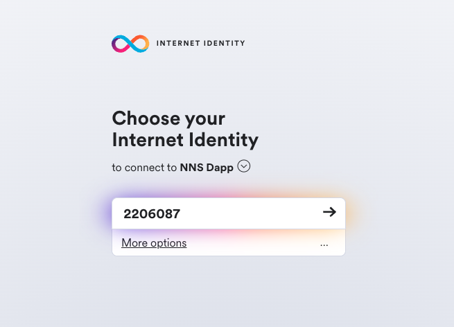 Connect with Internet Identity
