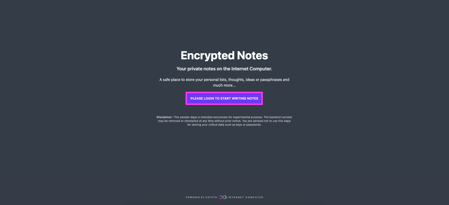 Encrypted notes 2