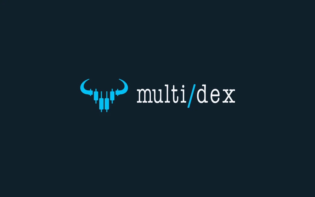 MULTI/DEX logo on a dark blue background.