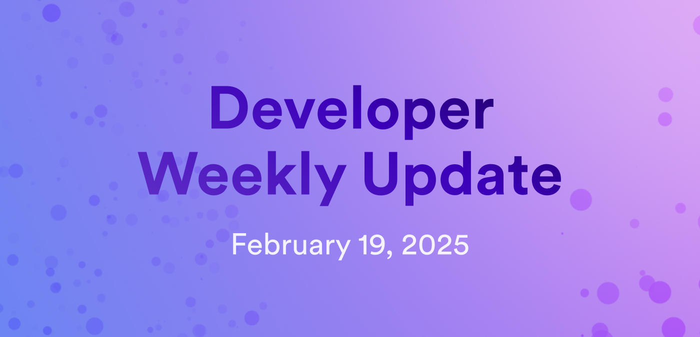 Developer weekly update February 19, 2025